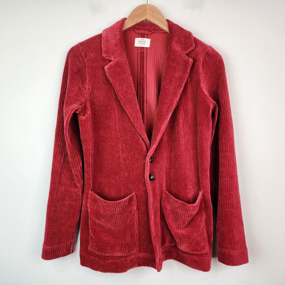 Marine Layer Montreal Corduroy Blazer Jacket Red Size Small - Picture 2 of 8